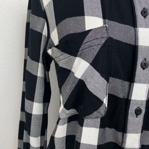 Sanctuary Womans Blouse Small Black White Checks Rayon Long Sleeves Hip-Hop Boho - Picture 4 of 12